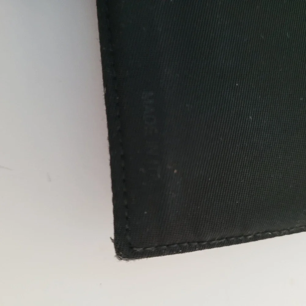 Prada Milano Mens Black Tessuto Nylon Bifold Wallet Triangle Logo Made in Italy
